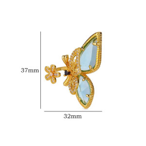 Anillo Mariposa Dorado | Joya Ajustable con Cristales Mujer