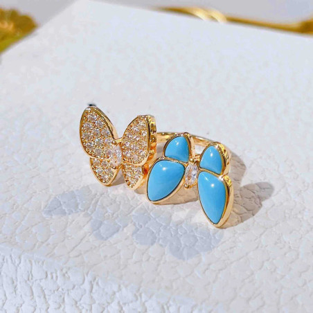 Sparkling Azure Butterfly Ring | Unique Gift for Her