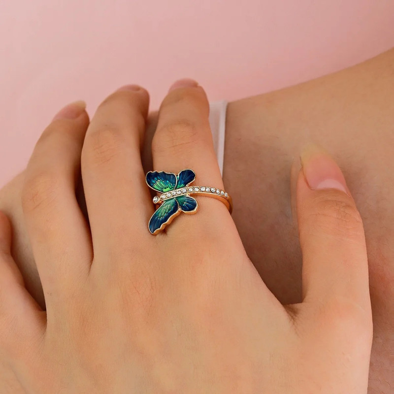 Bague Papillon 'Ailes Océaniques'