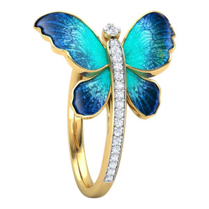 Ocean Wings Butterfly Ring – Elegant & Unique Women's Jewelry