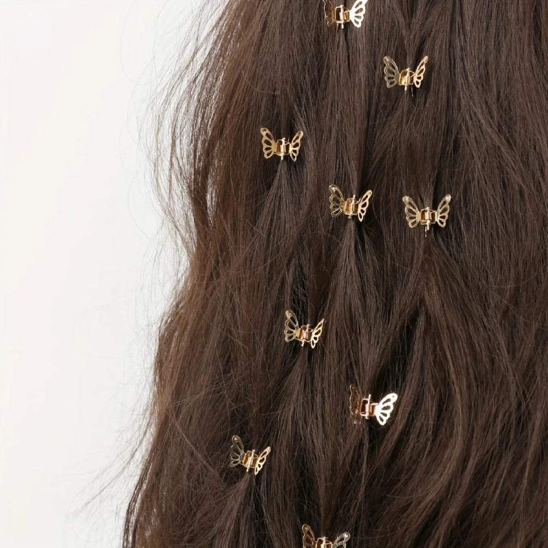 Cute Butterfly Mini Hair Clips | Gold & Silver Hair Accessory