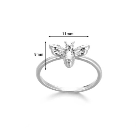 Mignonne petite bague abeille en laiton couleur or rose ou argent