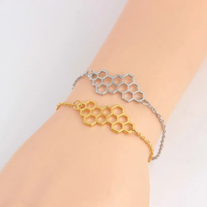Bracelet en nid d'abeille pour femme : modèle chaînette ou modèle jonc !