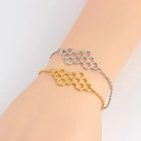 Cute Honeycomb Bee Bracelet for Women | Gold & Silver