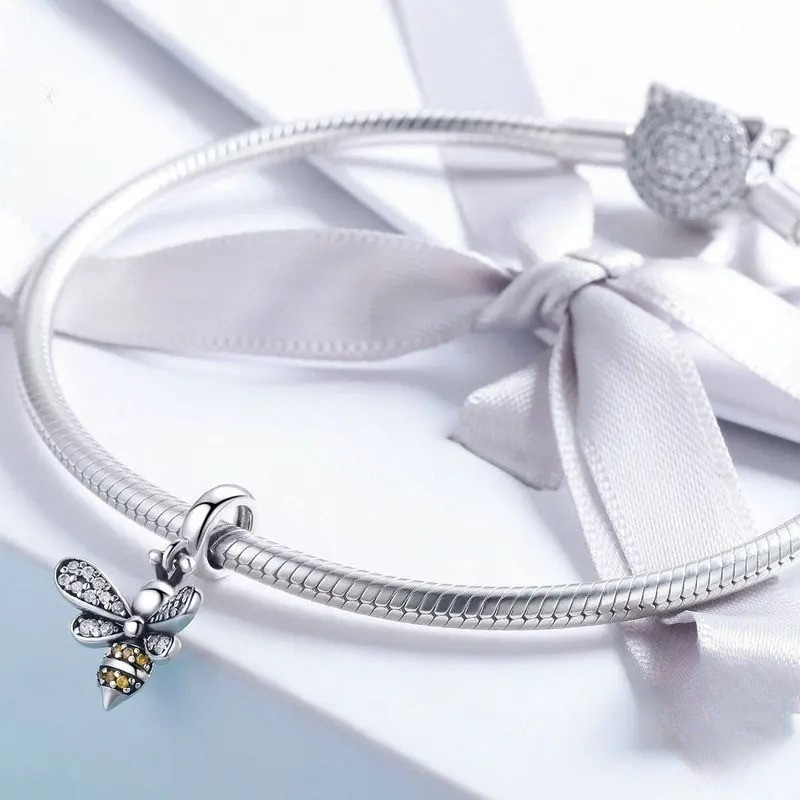 Sterling Silver Bee Pendant | Cute Bee Jewelry Gift for Women