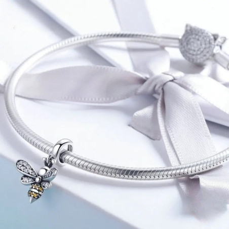 Pendentif abeille en argent Sterling 925 avec gros anneau (sans chaîne) !