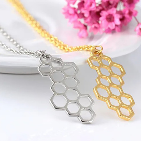 Pendentif Abeille "Alvéole Élégante"