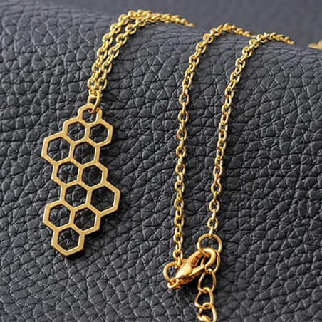 Pendentif Abeille "Alvéole Élégante" couleur or