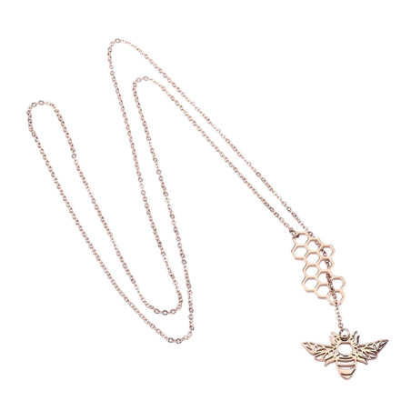 Cute Honeycomb Bee Necklace | Unique Gift for Women | 1001Bees