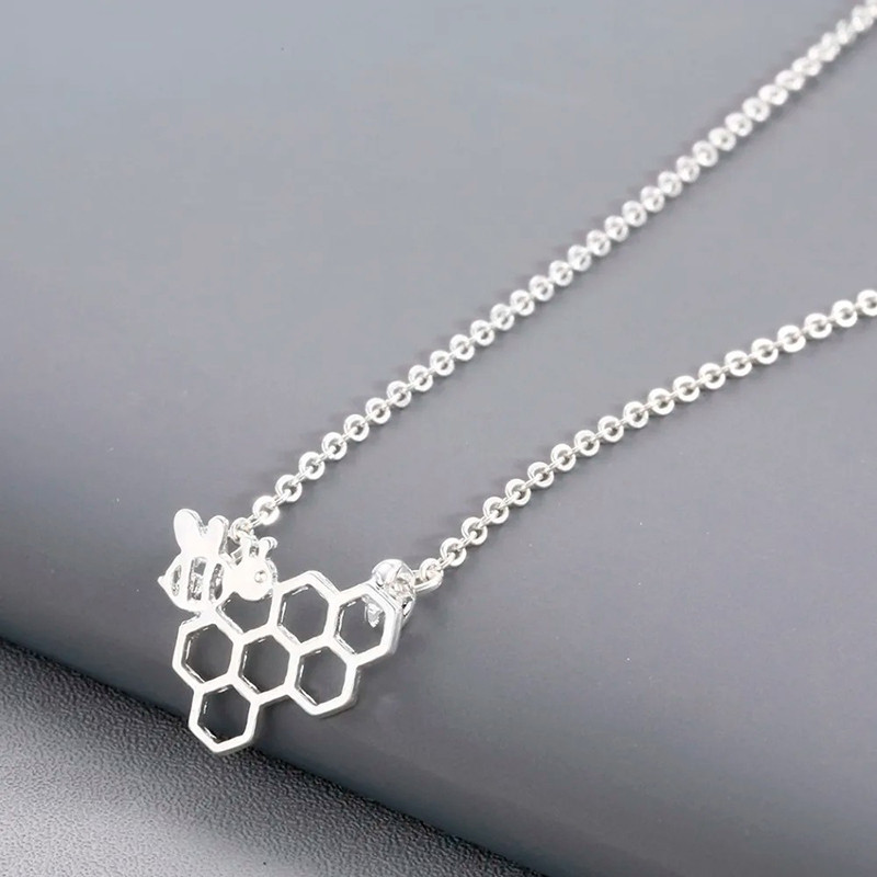 Elegant Hive Bee Necklace | Gold & Silver Bee Jewelry Gift
