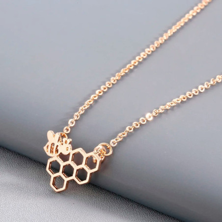 Collier Abeille 'Ruche Élégante' Doré