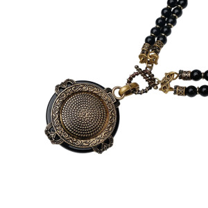 Collier Abeille Vintage Majesté Nocturne en Agate Naturelle