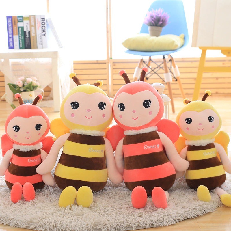Faimme de peluches poupée abeille très douces - 2 couleurs disponibles