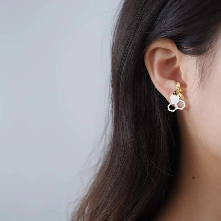 Pendientes Abeja 'Tesoro de la Colmena' en Plata de Ley 925
