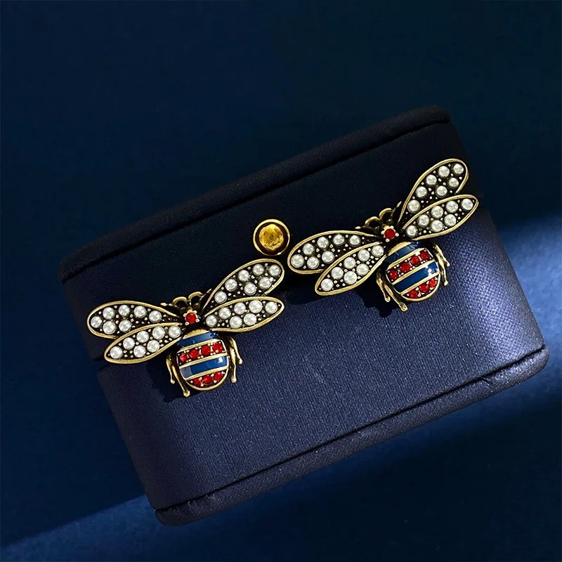 Imperial Sparkle Bee Earrings | Unique Bee Jewelry Gift