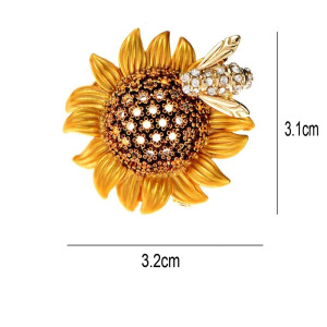 Bee & Sunflower Brooch Pin | Cute Bee Jewelry Gift for Women
