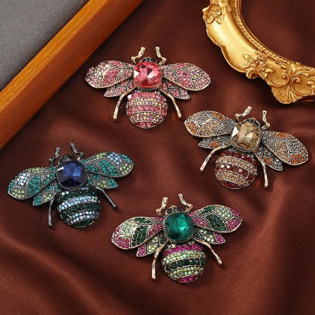 Broche Abeille 'Luxe Impérial' - disponible en 4 couleurs