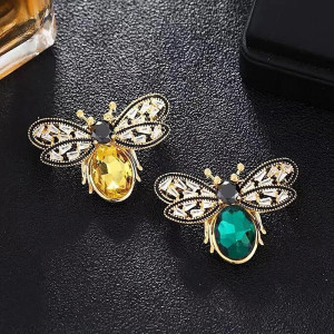 Broche Abeille Éclat Royal | Bijou Abeille Doré & Émeraude