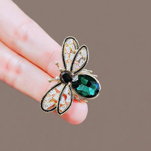 Broche Abeille Éclat Royal | Bijou Abeille Doré & Émeraude