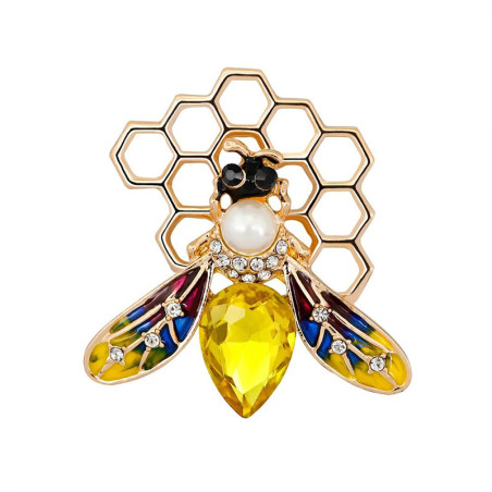 Broche Abeille Trésor de la Ruche | Bijou Doré avec Perle