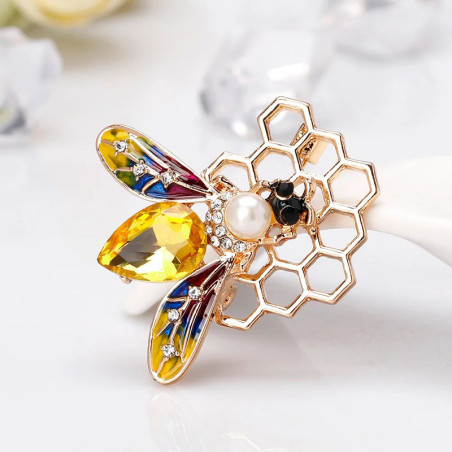 Broche Abeille Trésor de la Ruche | Bijou Doré avec Perle
