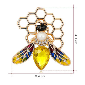 Broche Abeille Trésor de la Ruche | Bijou Doré avec Perle