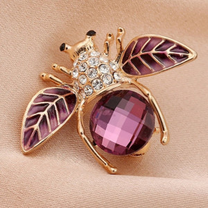 Broche Abeille Améthyste Royale