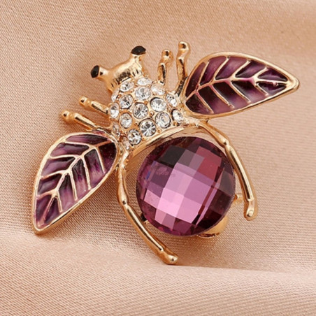 Broche Abeille Améthyste Royale