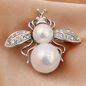 Broche Abeille Majesté Perle d'Argent