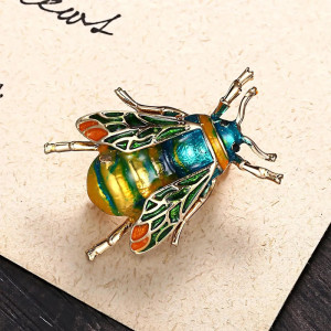 Broche Abeille Émeraude Enchantée
