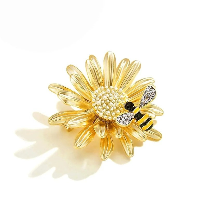 Broche Abeille Fleur de Cristal