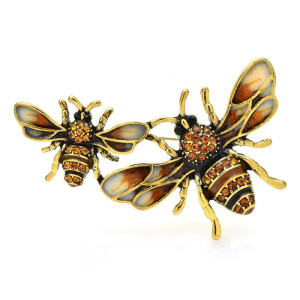 Imperial Duo Bee Brooch | Unique Bee Pin Jewelry for Women