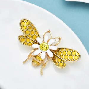 Broche Dorée Abeille & Marguerite | Bijou Fantaisie Femme