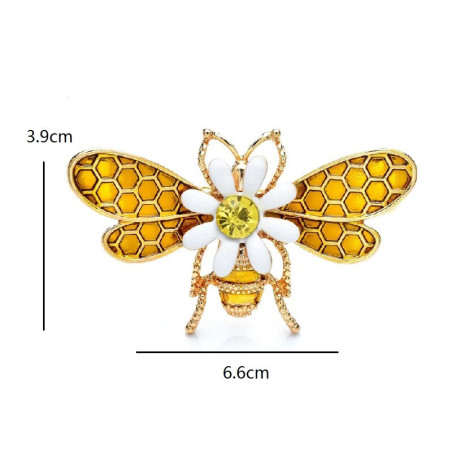 Honey Bee & Daisy Brooch Pin | Cute Bee Jewelry Gift for Women