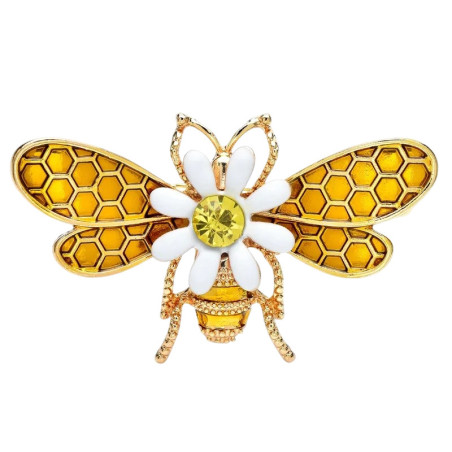 Broche Dorée Abeille & Marguerite | Bijou Fantaisie Femme