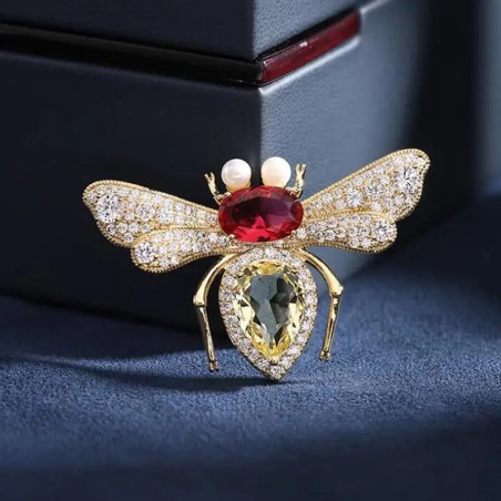 Royal Prestige Bee Brooch | Elegant Crystal Bee Pin Jewelry