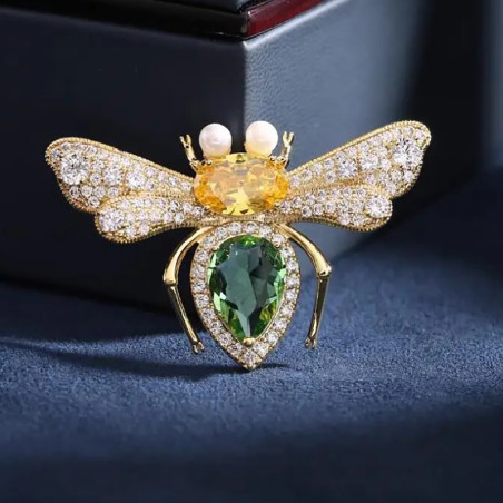 Royal Prestige Bee Brooch | Elegant Crystal Bee Pin Jewelry
