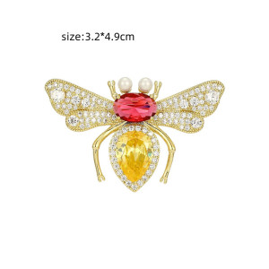 Broche Abeille Prestige Royale - couleur rouge dimensions