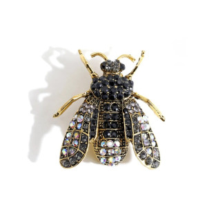 Imperiale Bienen-Brosche mit Strass | Funkelnder Bienenschmuck