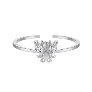 Bague Abeille Royale Étincelante - couleur argent