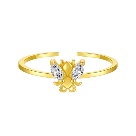 Funkelnder Bienenkönigin Ring | 925 Silber | Gold & Silber