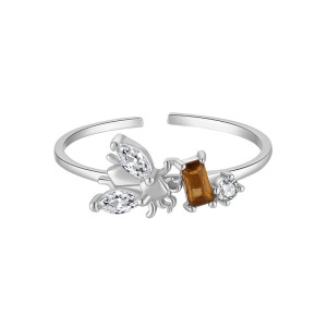 Anello Ape Nettare Prezioso - Argento 925, Oro e Argento