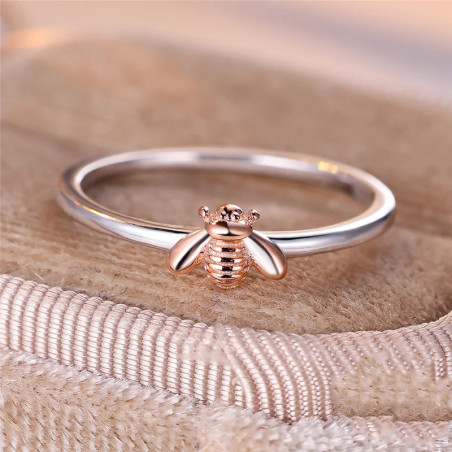 Bague Abeille Butineuse Or Rose en Argent 925 | 1001 Abeilles