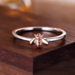 Rose Gold Forager Bee Ring | Cute 925 Silver Bee Jewelry