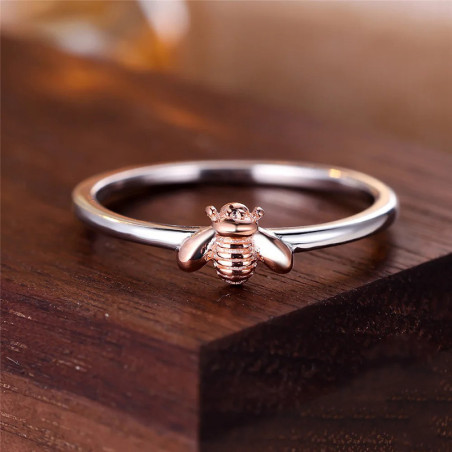 Rose Gold Forager Bee Ring | Cute 925 Silver Bee Jewelry