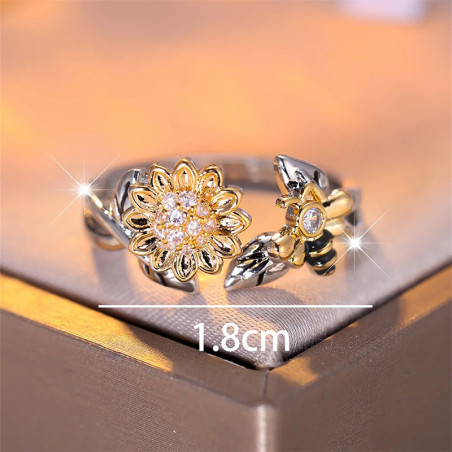 Bague Abeille Mignonne 'Butineuse Ensoleillée' | Bijou Ajustable