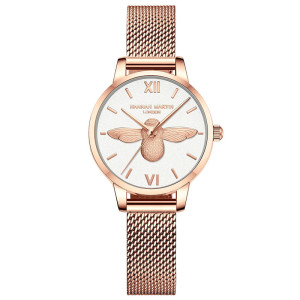 Elegant Bee Watch for Women | Rose Gold Stainless Steel