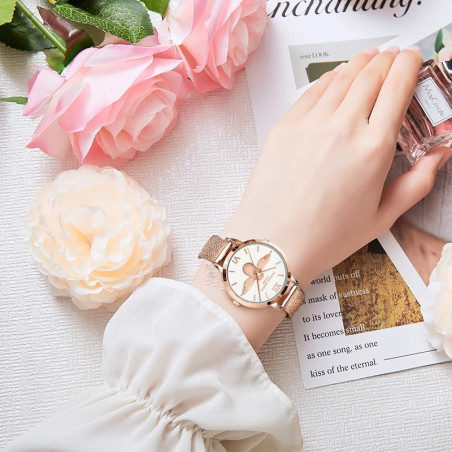Elegant Bee Watch for Women | Rose Gold Stainless Steel