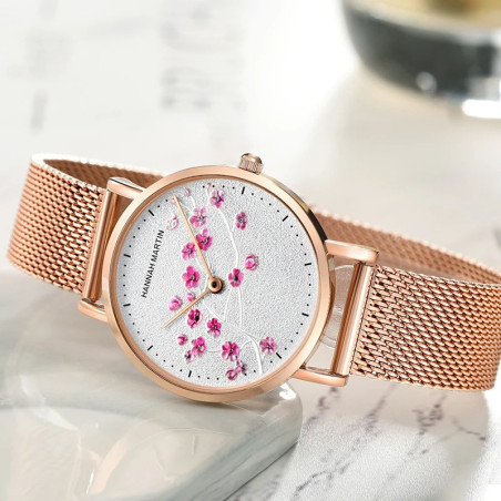Montre Élégance Florale 'Primptemps Fleurs de Cerisier'