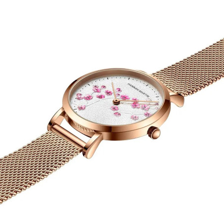 Montre Fleur de Cerisier | Bijou Abeille & Cadeau Floral Femme